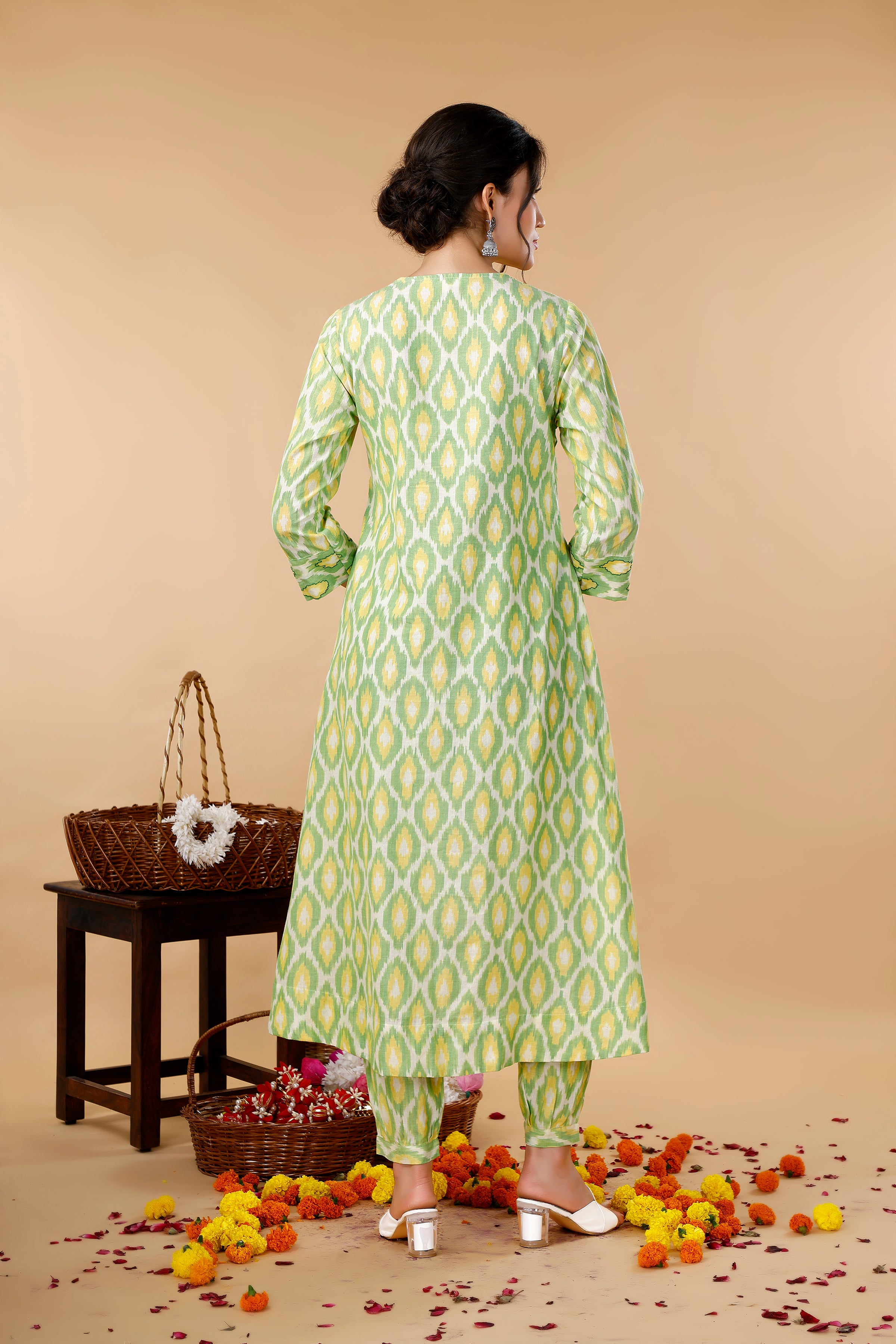 Ikat hand embroidered Coord Set