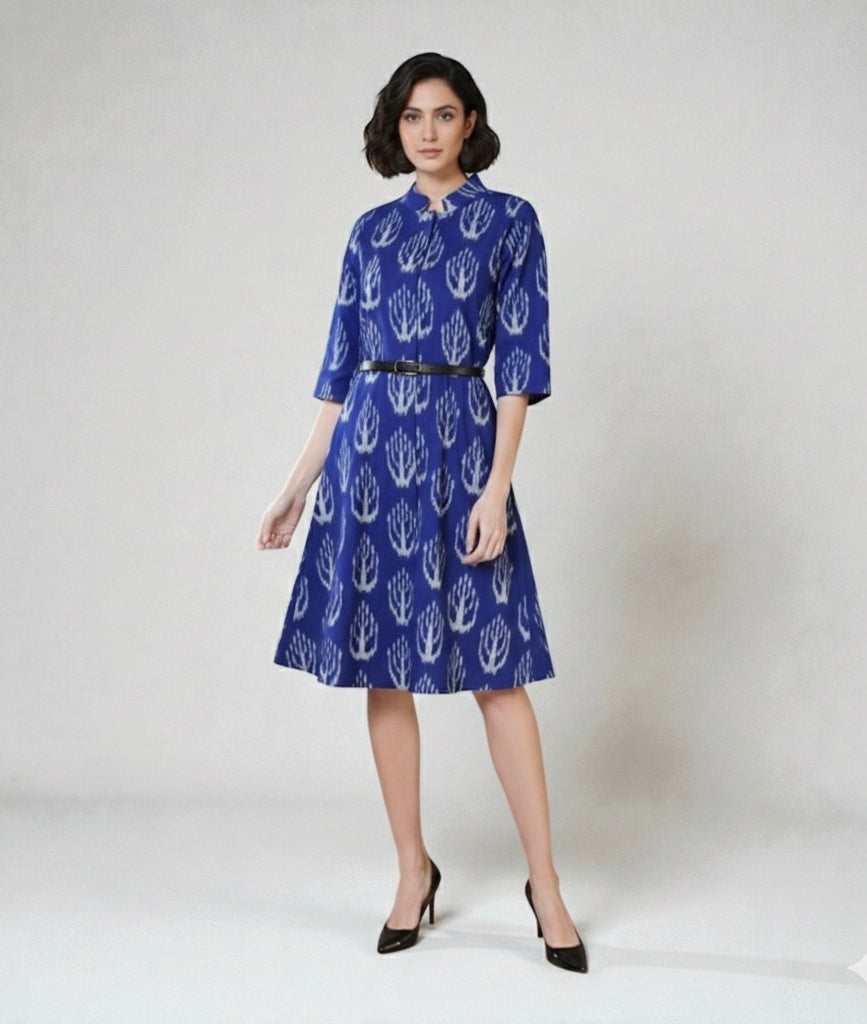 Indigo Ikat Jacket Dress