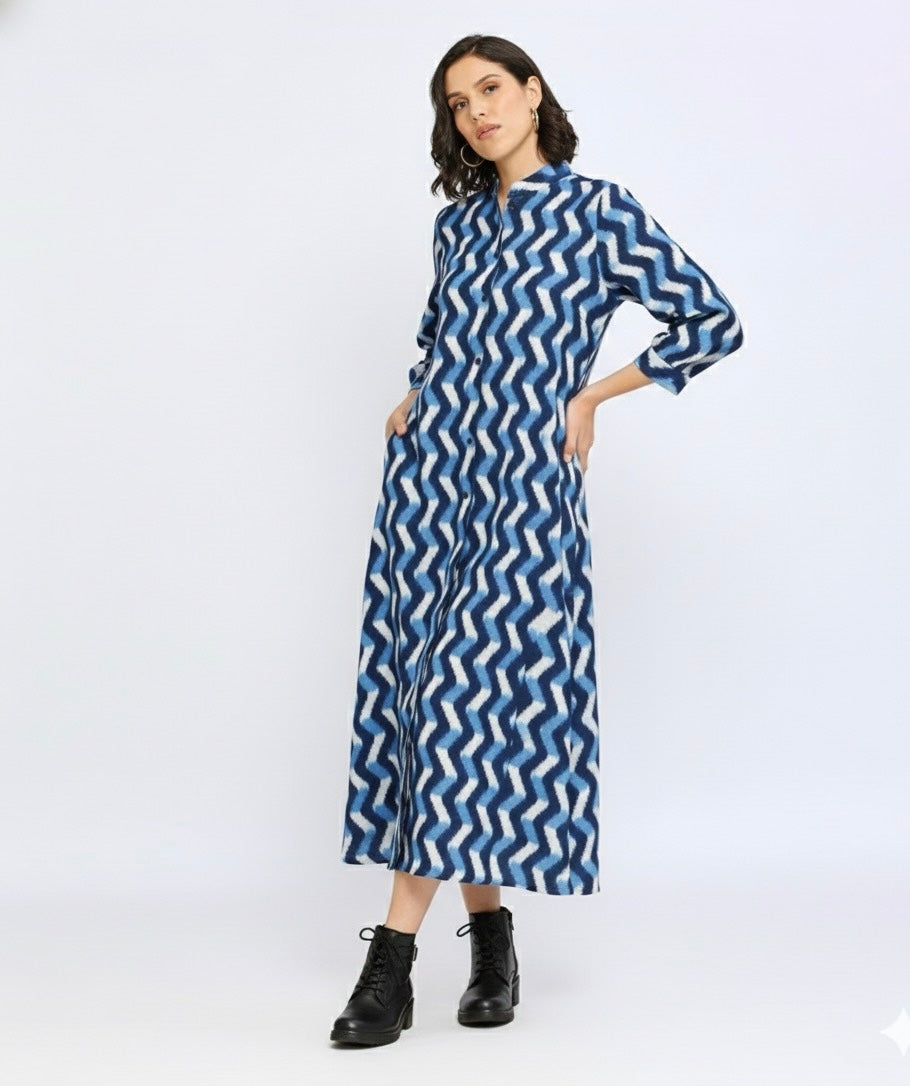 3D Ikat Jacket Dress