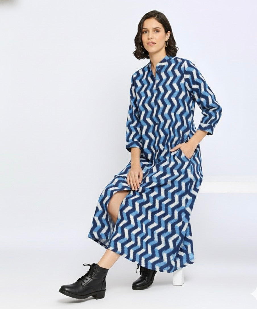 3D Ikat Jacket Dress