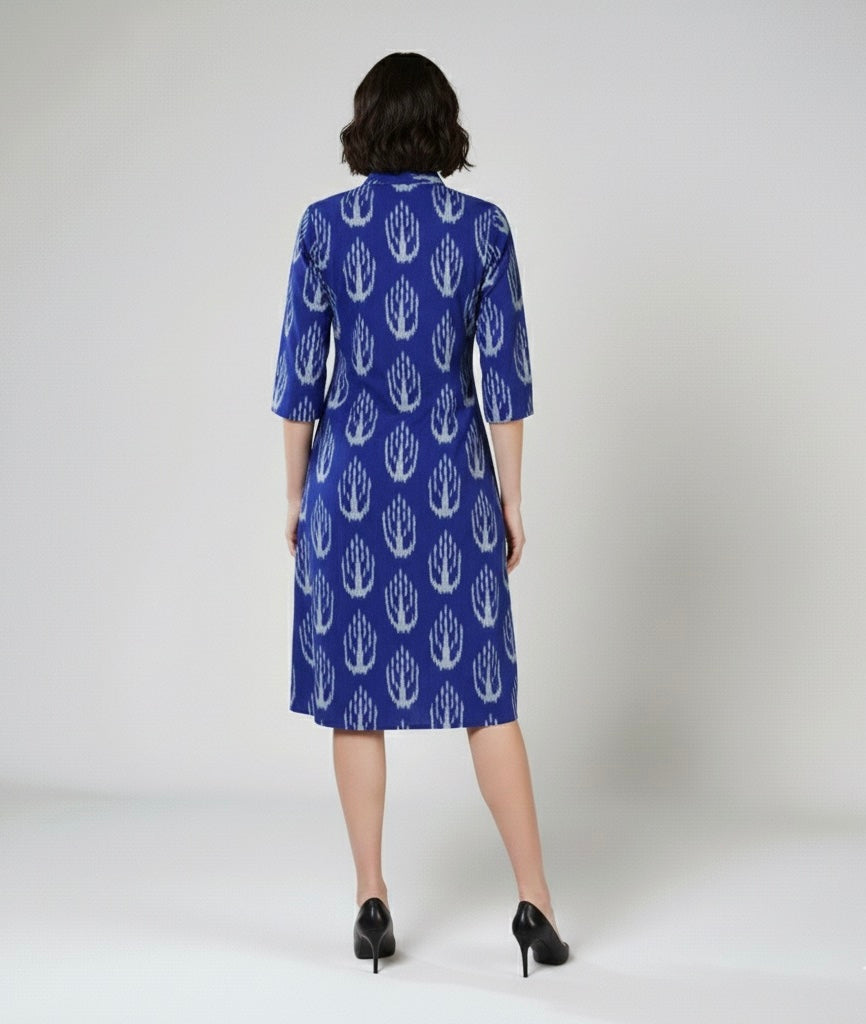 Indigo Ikat Jacket Dress