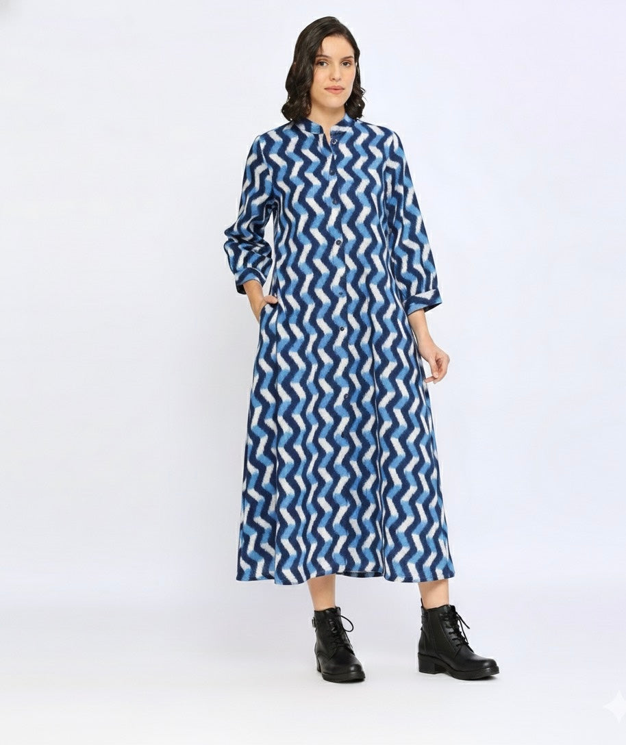 3D Ikat Jacket Dress