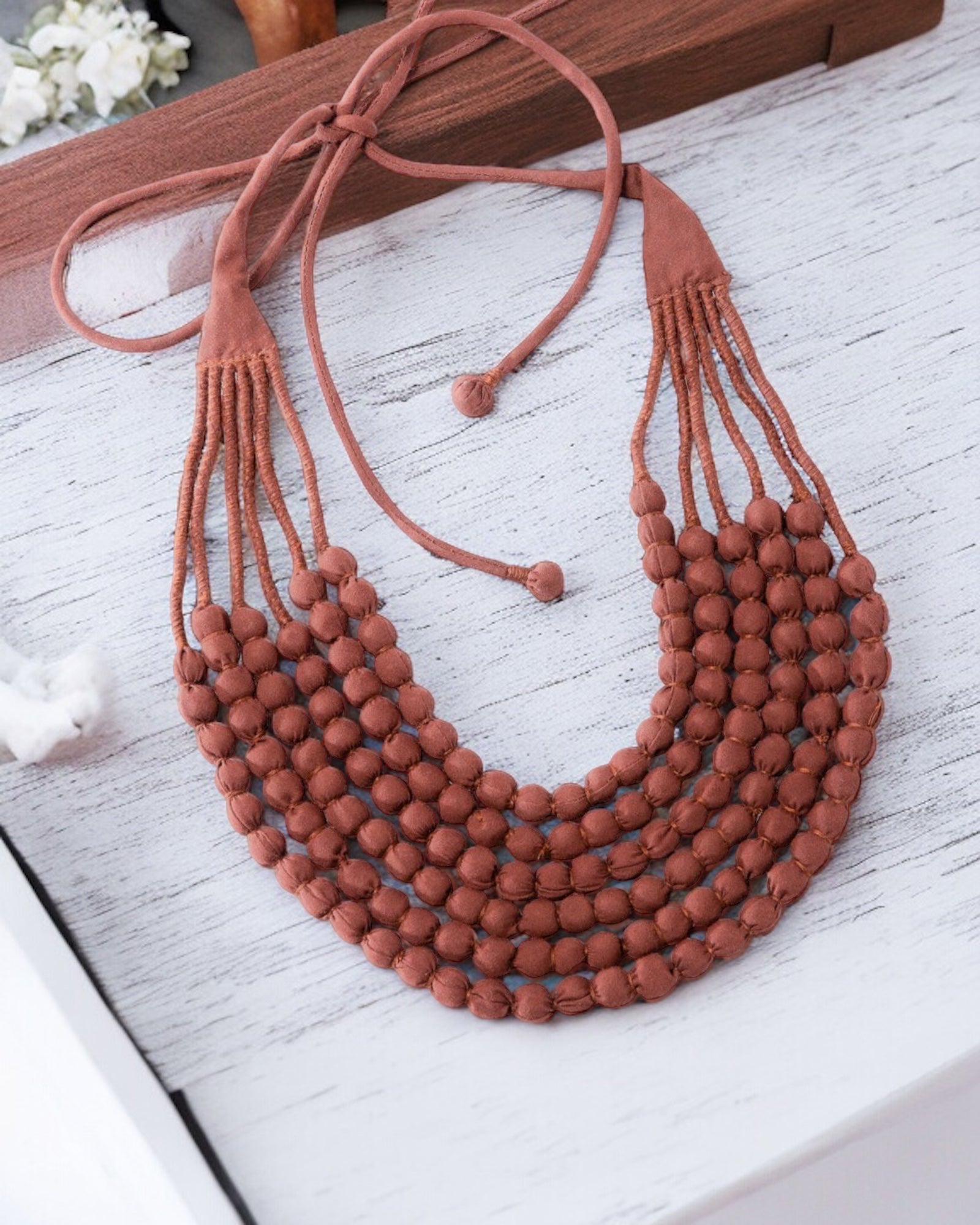 Fabric Beads Necklace