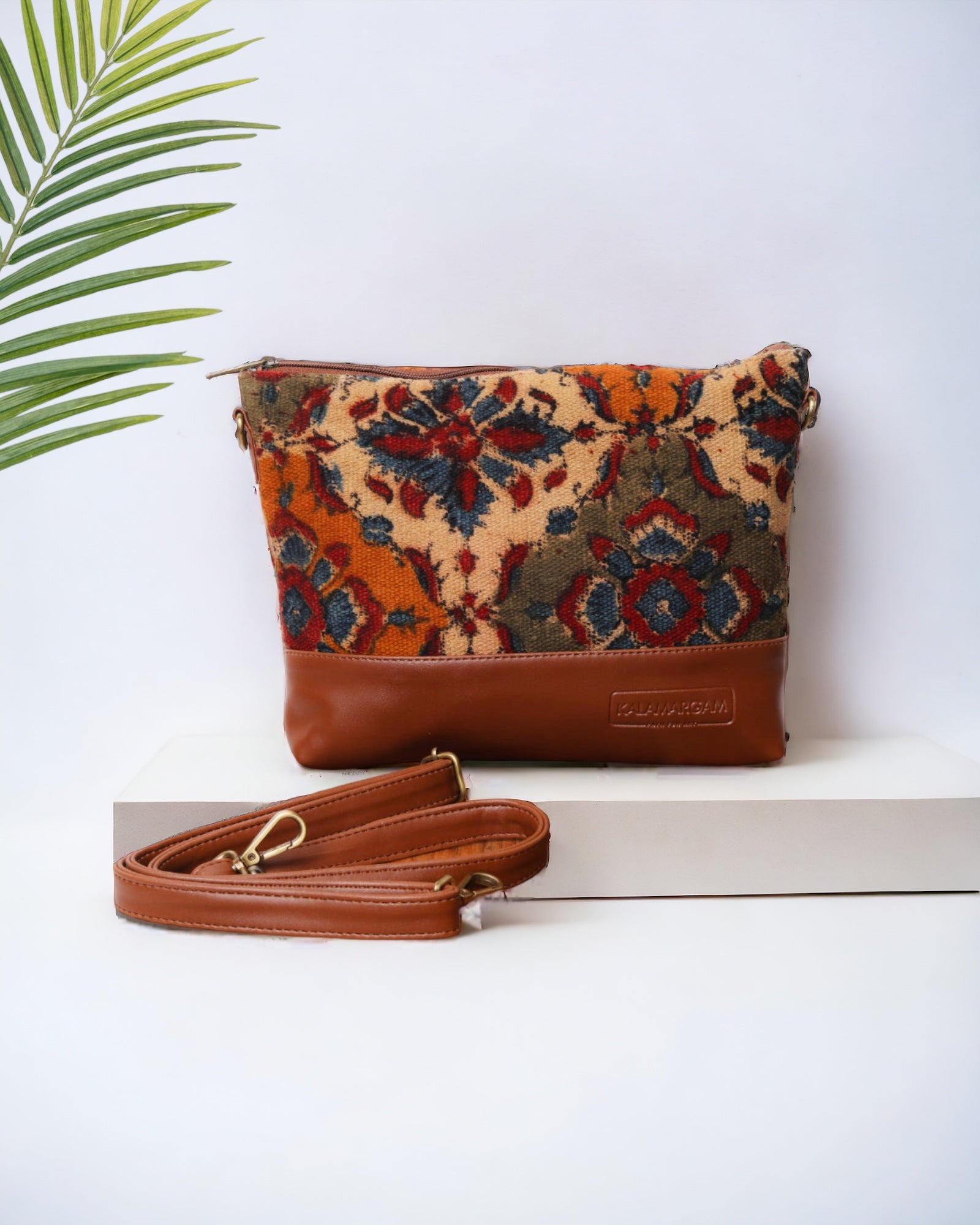 Kalamkari block print Crossbody Bag