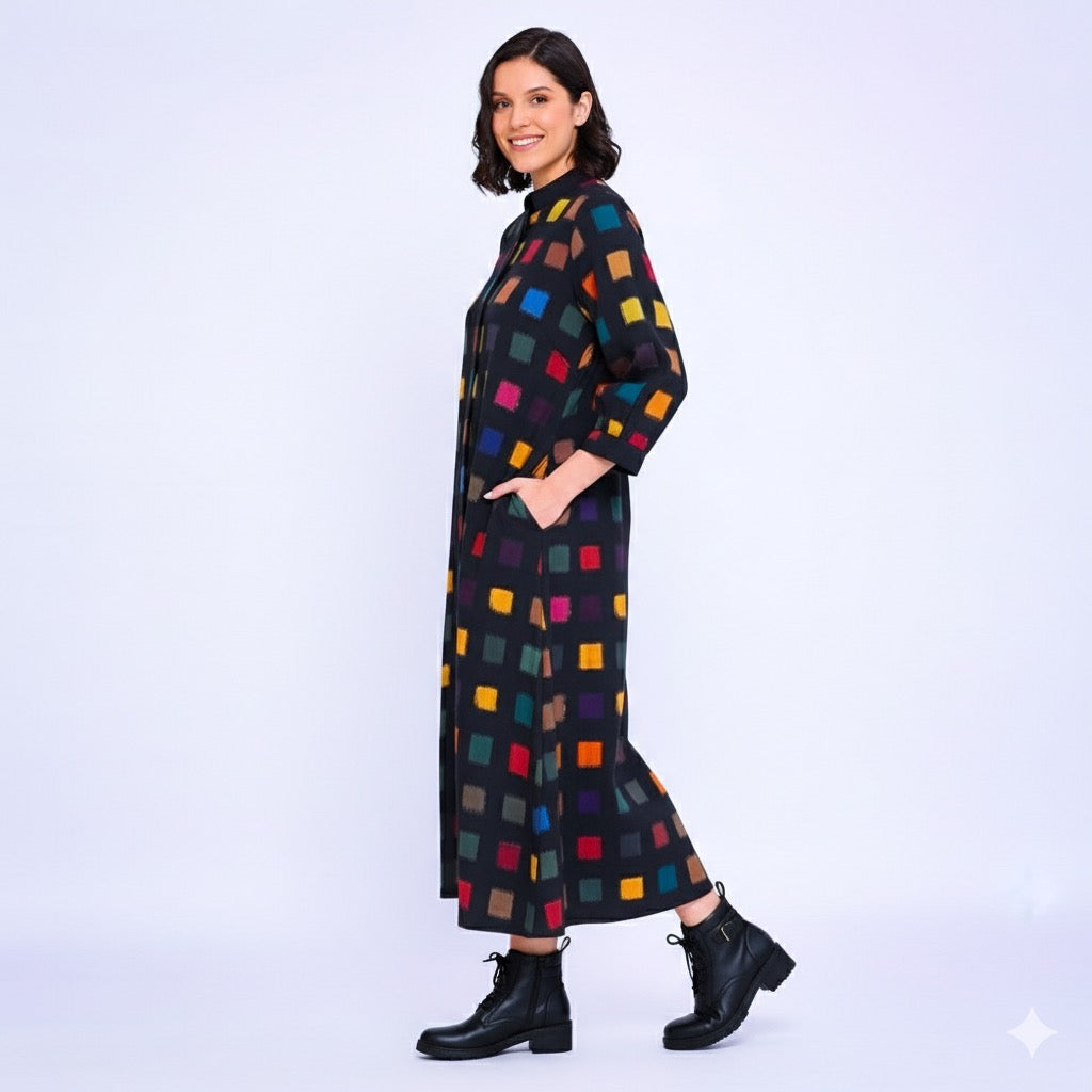 Double Ikat Jacket Dress