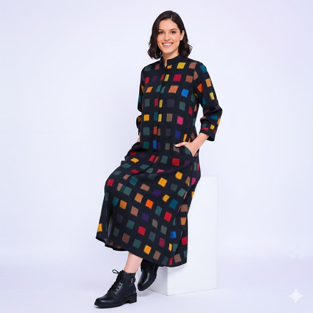 Double Ikat Jacket Dress