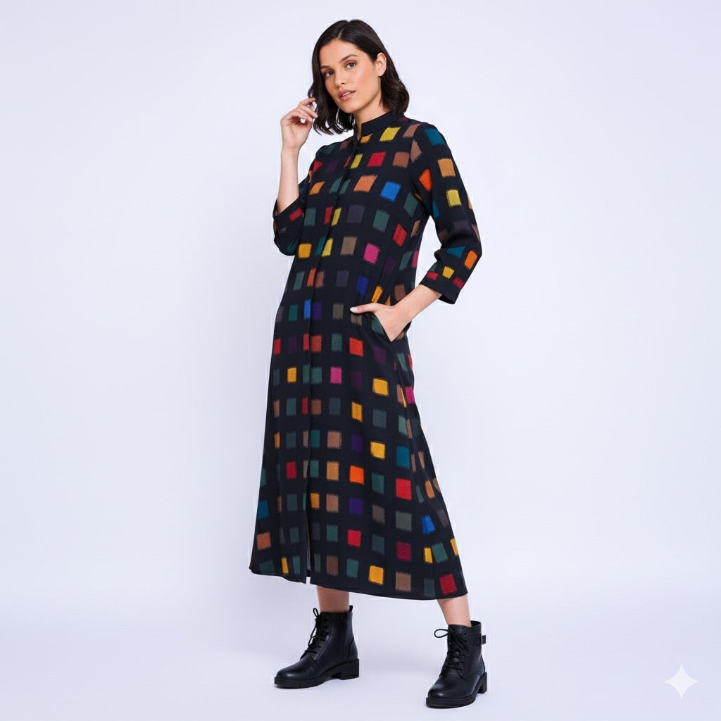 Double Ikat Jacket Dress