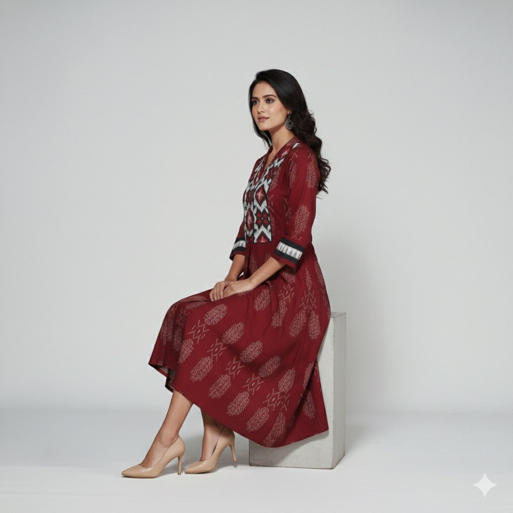 Telia Rumal Ikat Jacket Dress