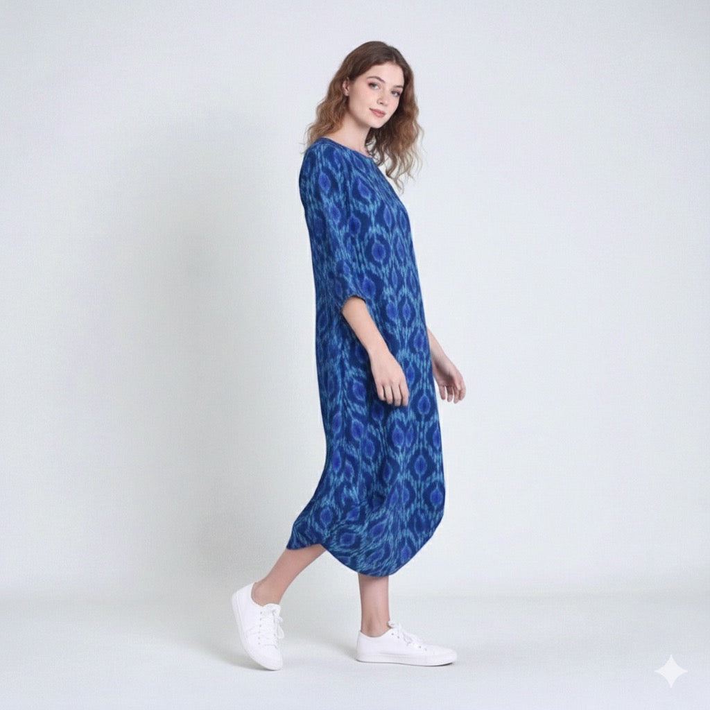 Ikat cowl dress