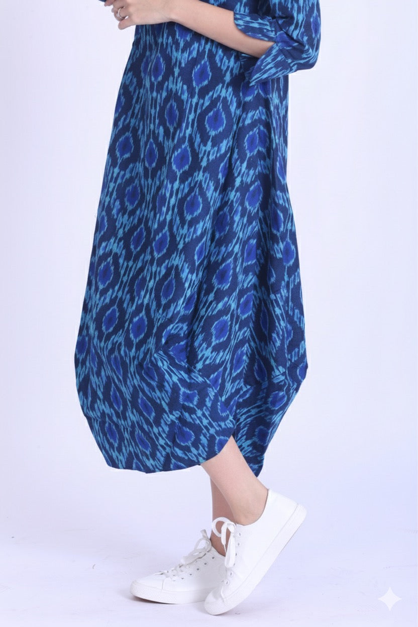 Ikat cowl dress