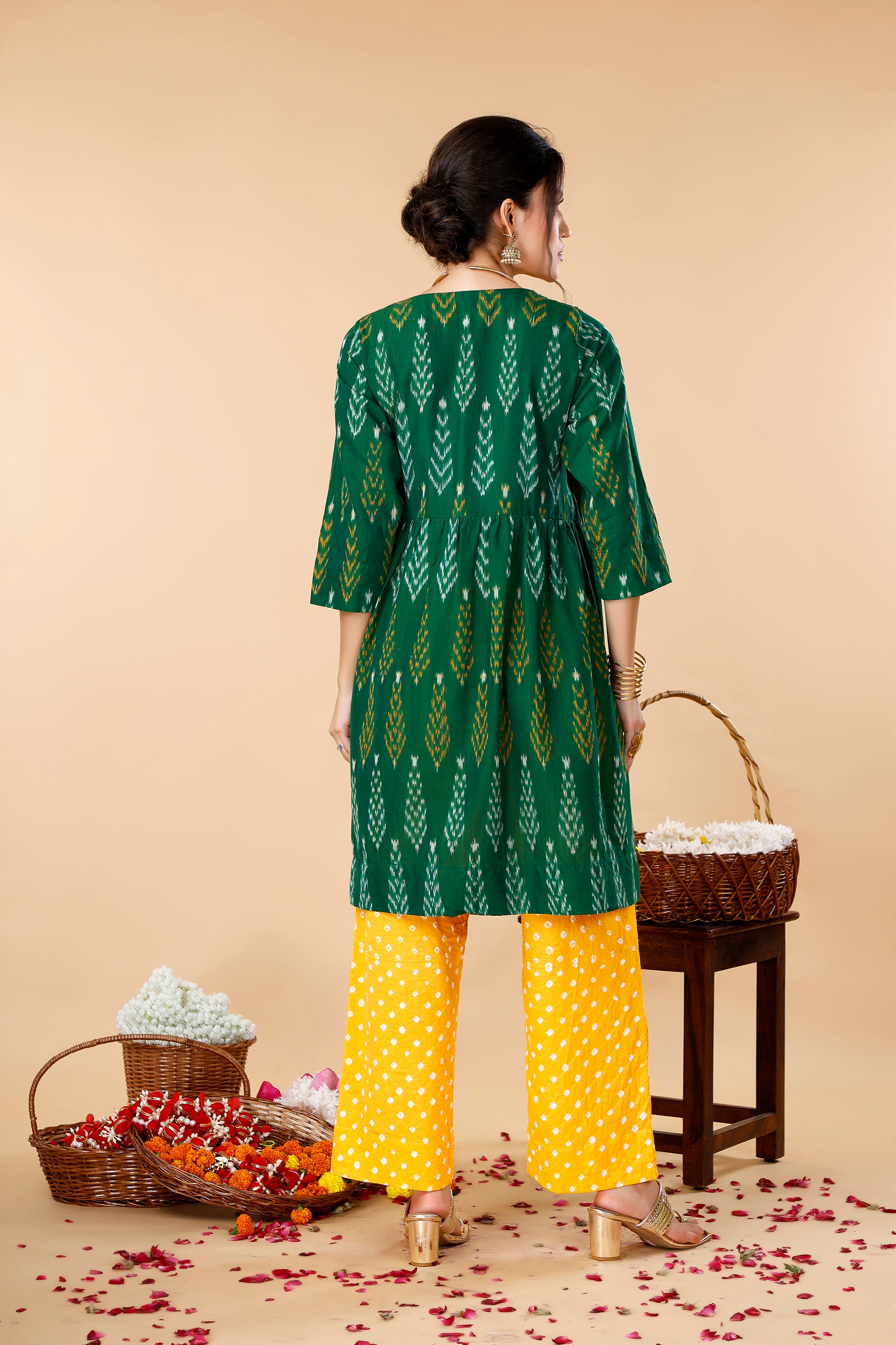 Green Ikat Coord Set