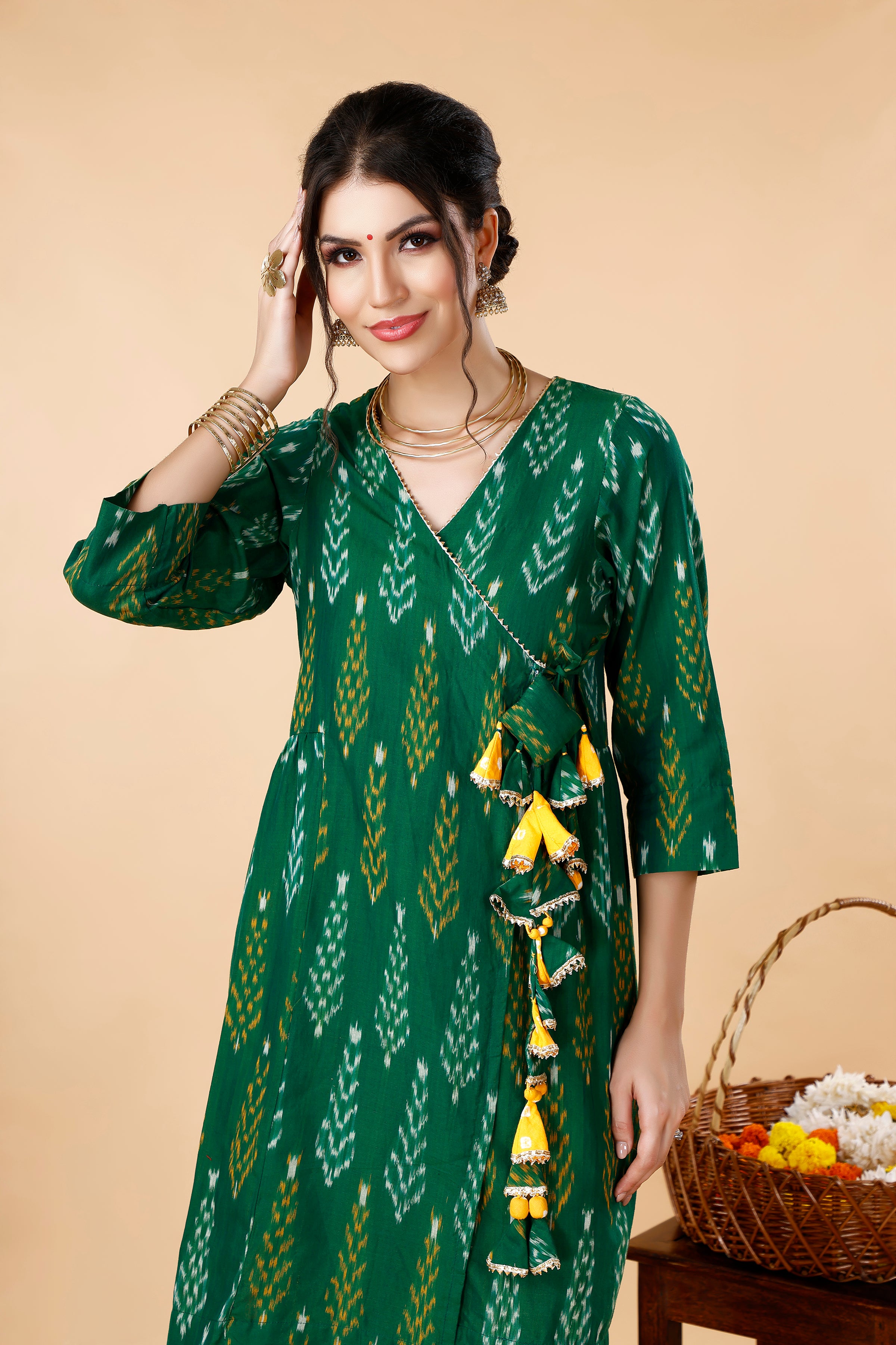 Green Ikat Coord Set