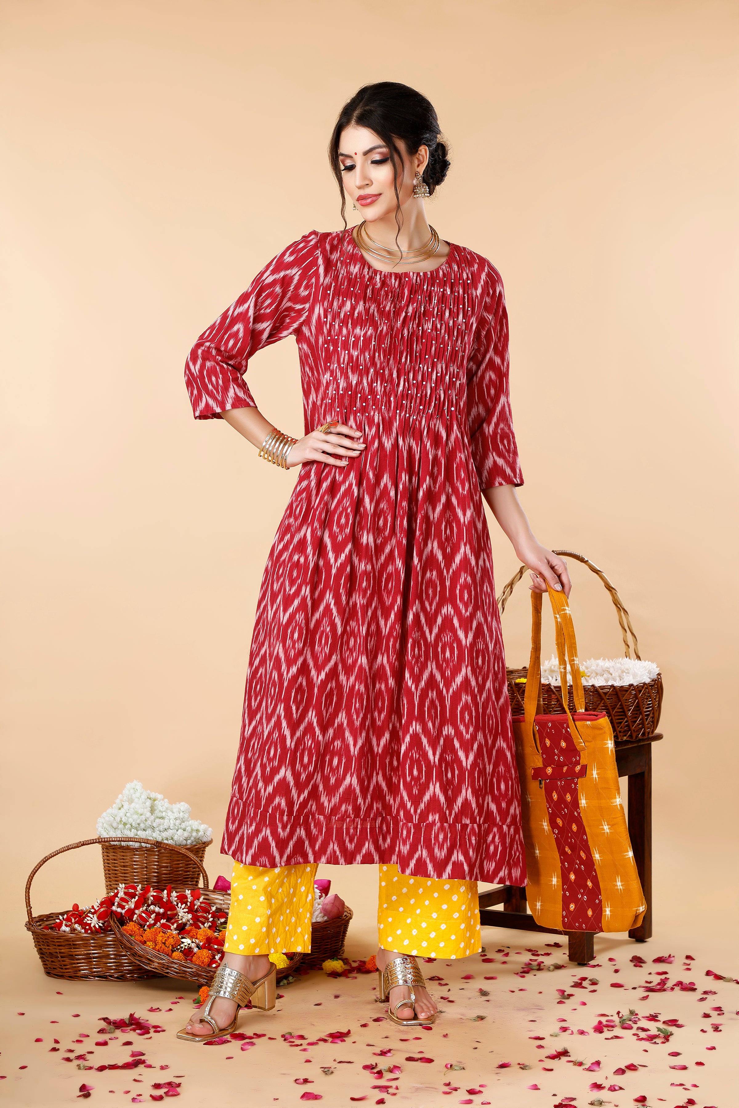 Pintuck Ikat Coord Set