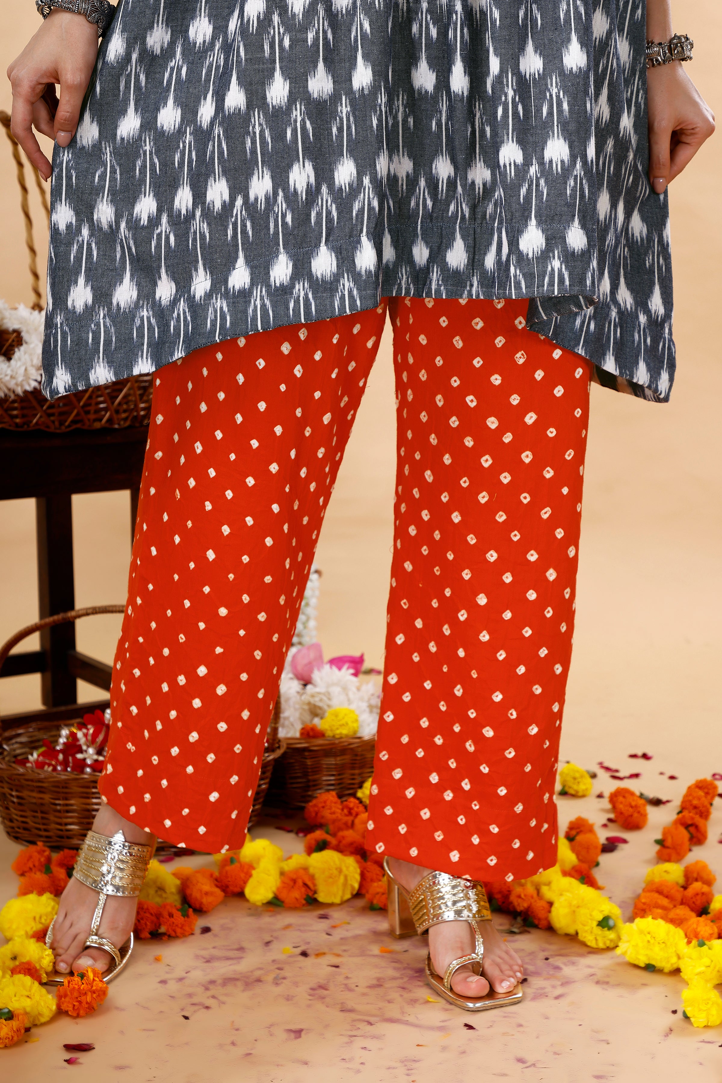 Grey Ikat Coord Set