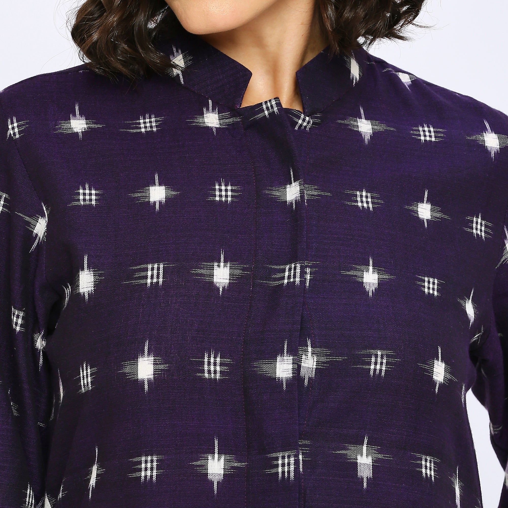 Double Ikat Dress Violet