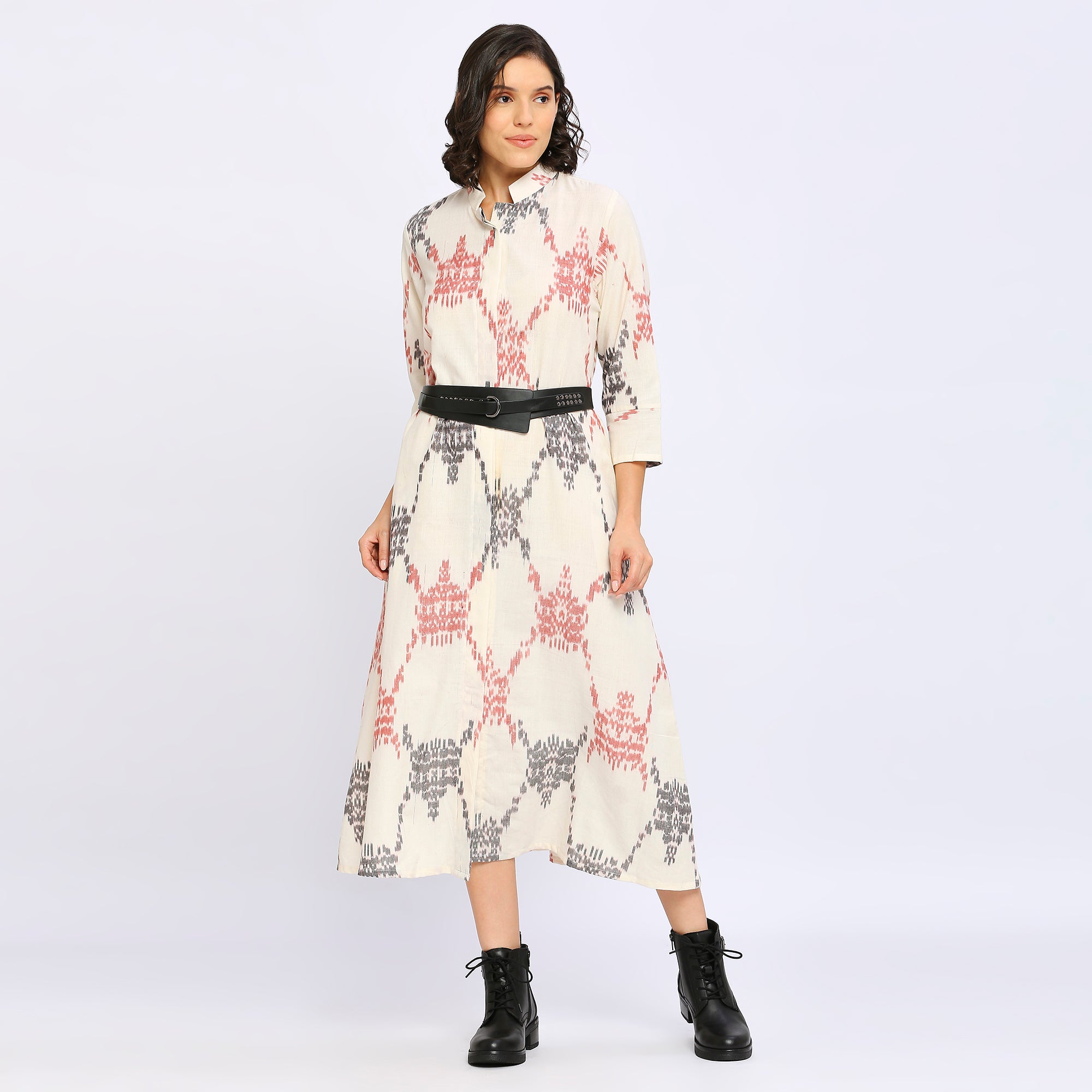 Ikat White Jacket Dress