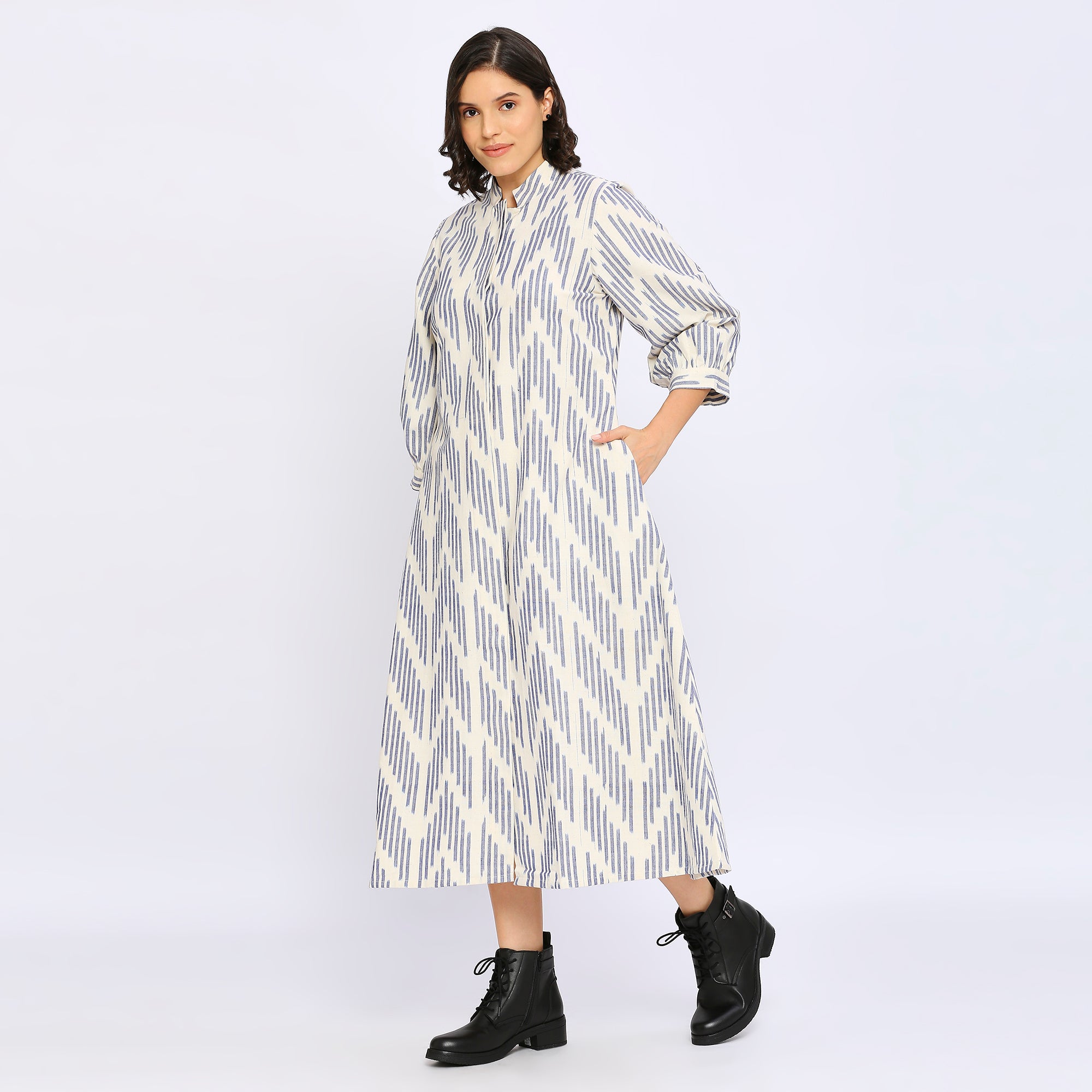 Classic White Ikat Dress