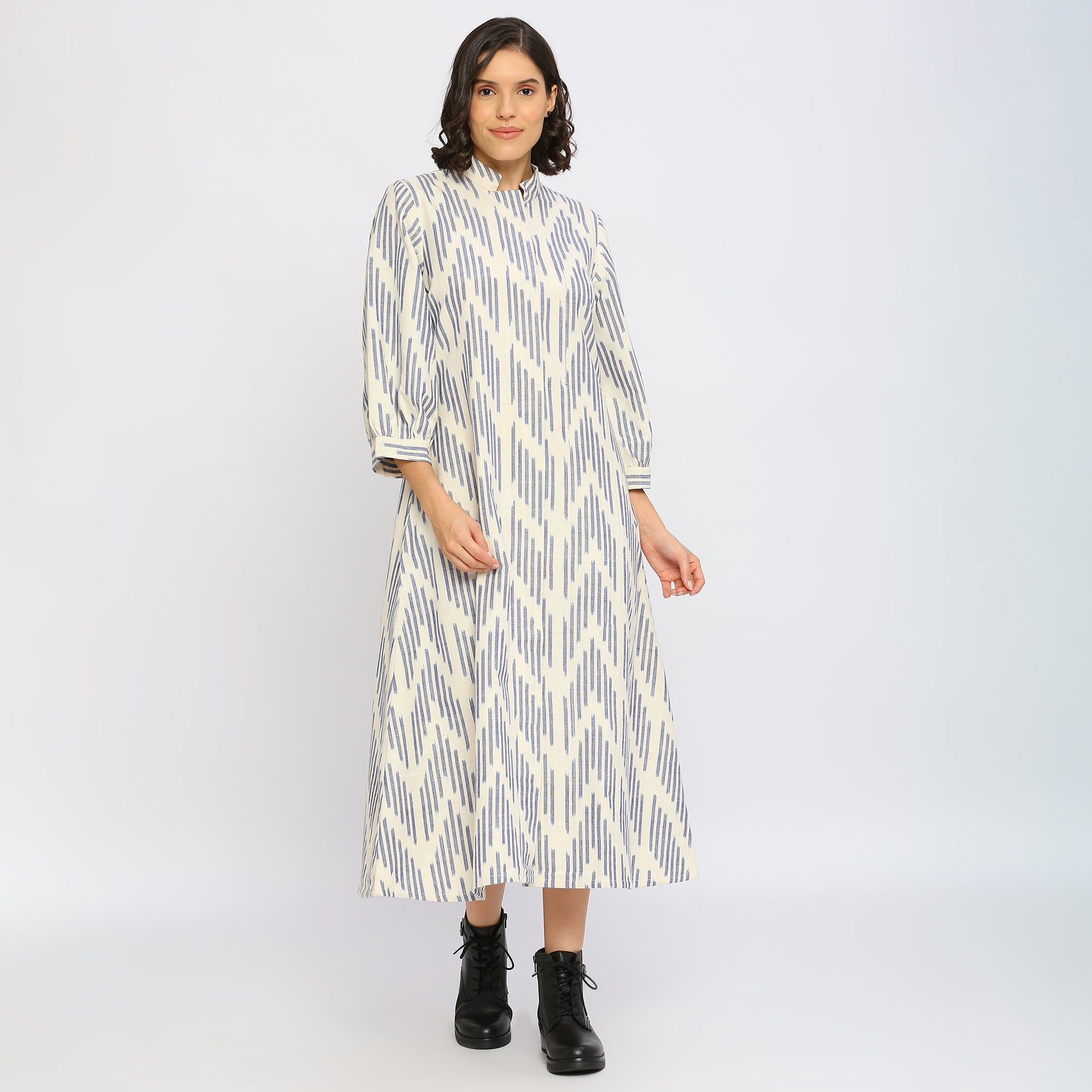 Classic White Ikat Dress - World of Ikkat