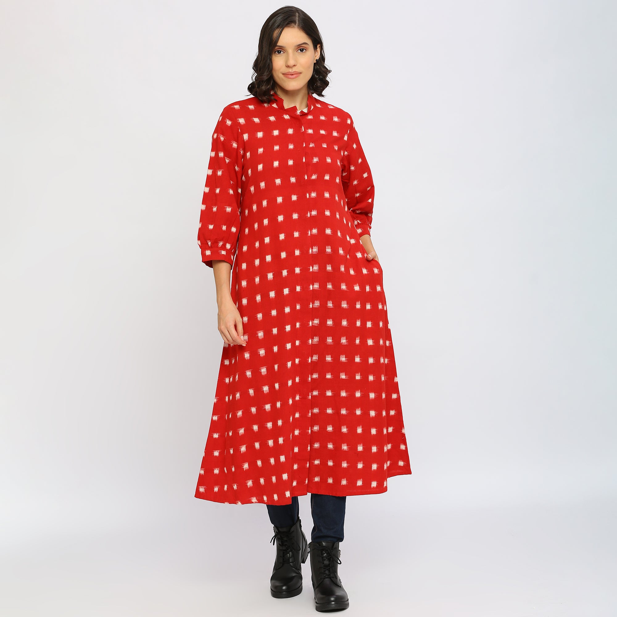 Cherry Ikat Jacket Dress  -  World of Ikkat 