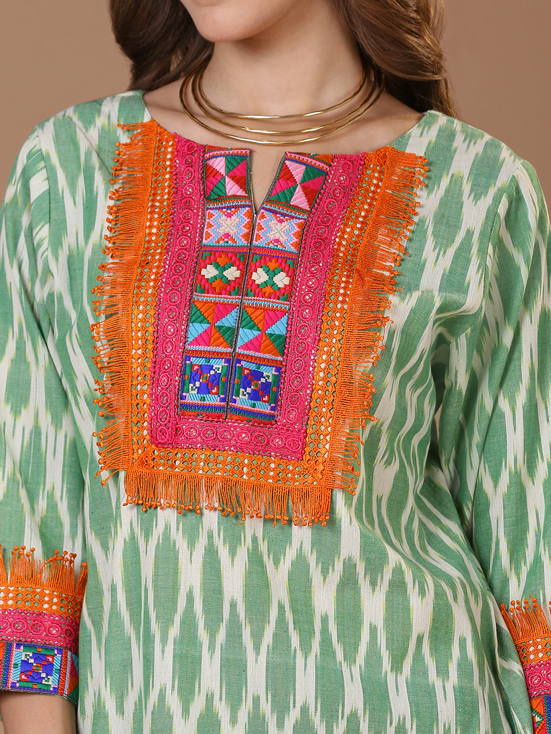 Green Ikat Kurta