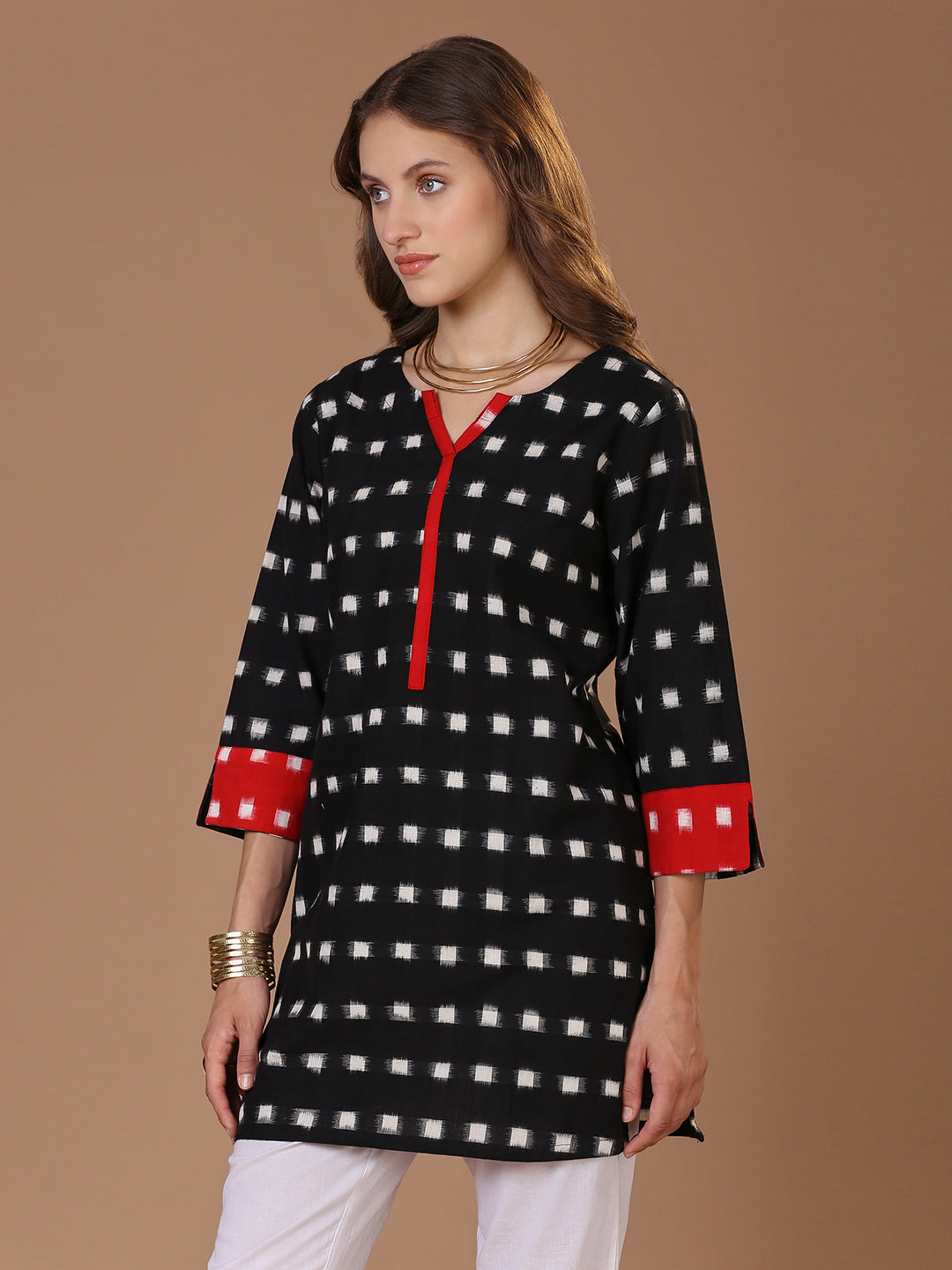 Black Double Ikat Kurta