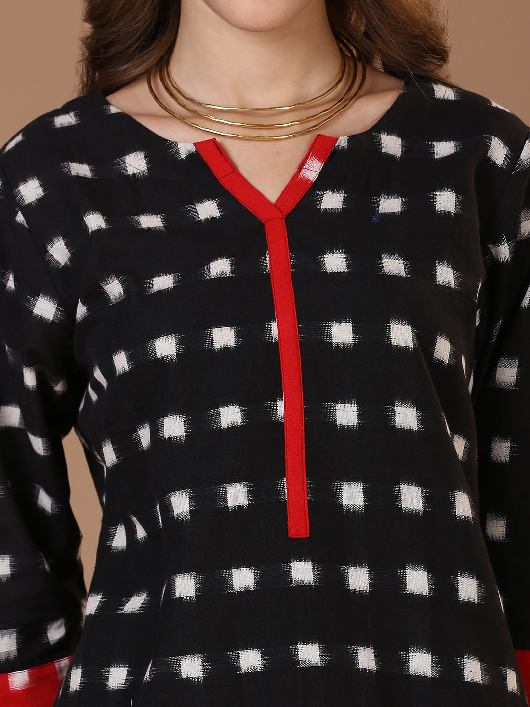 Black Double Ikat Kurta