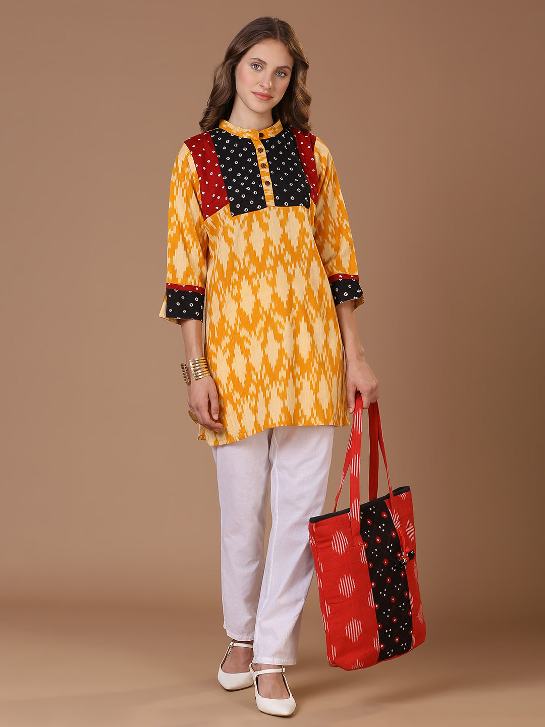 Bandhej Ikat Kurta