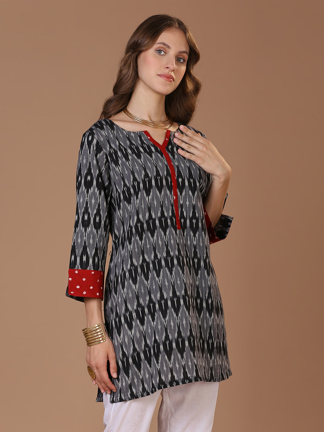 Black Ikkat Kurta