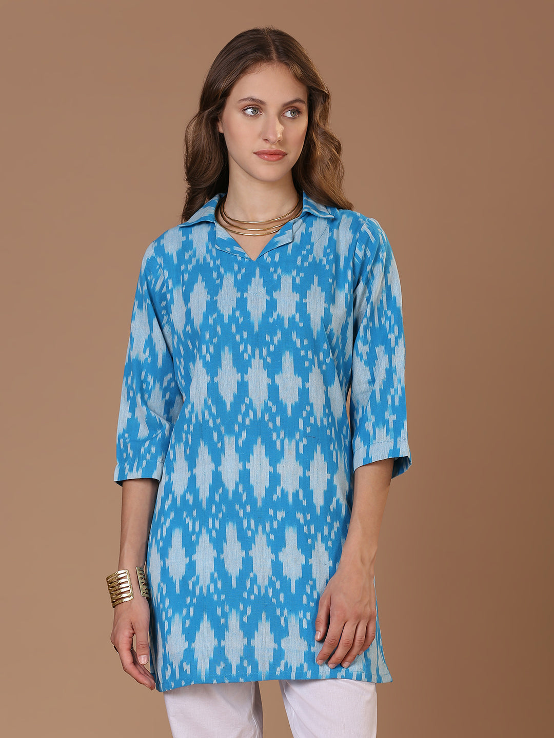 Blue Ikat Kurta