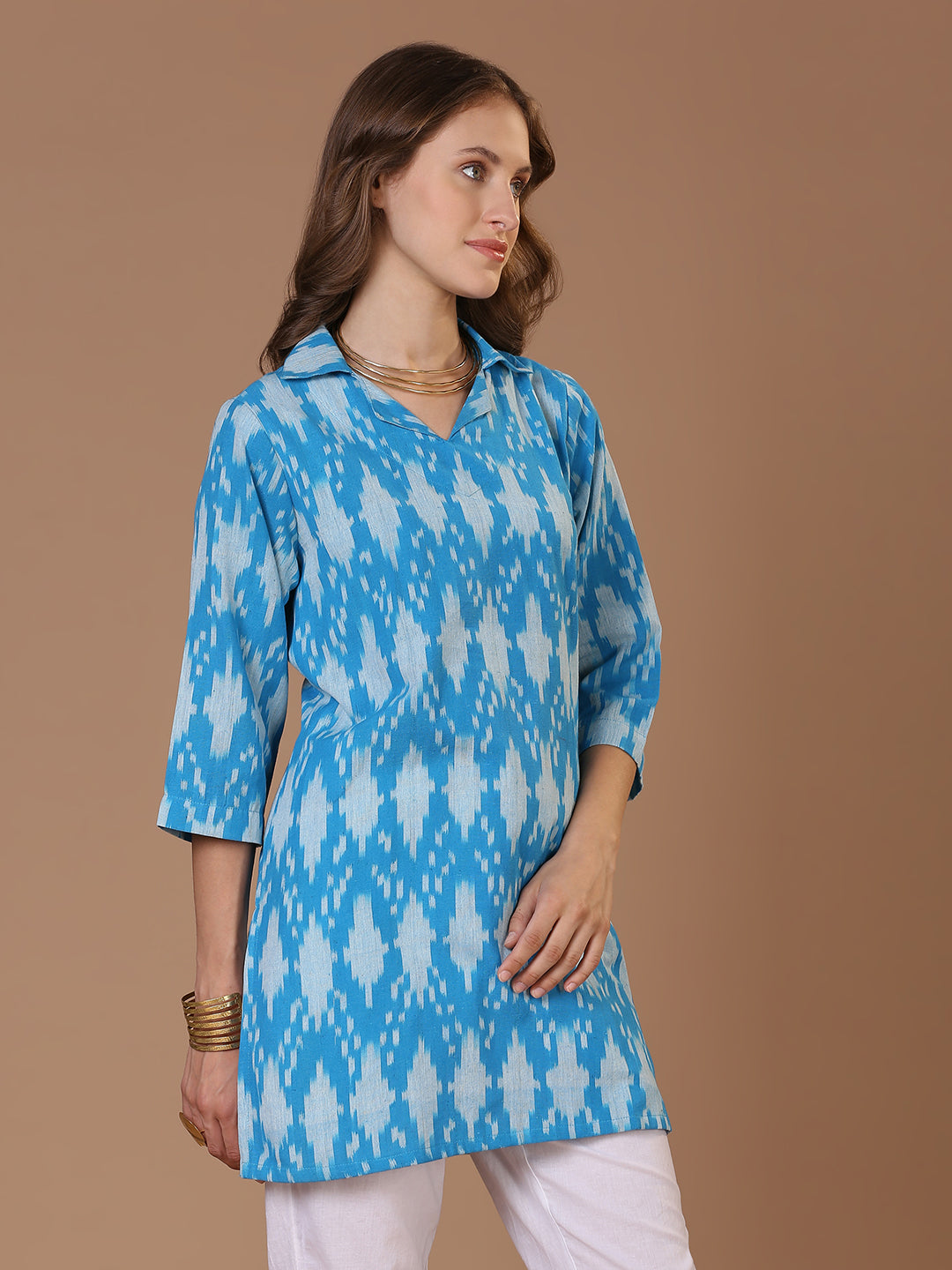 Blue Ikat Kurta