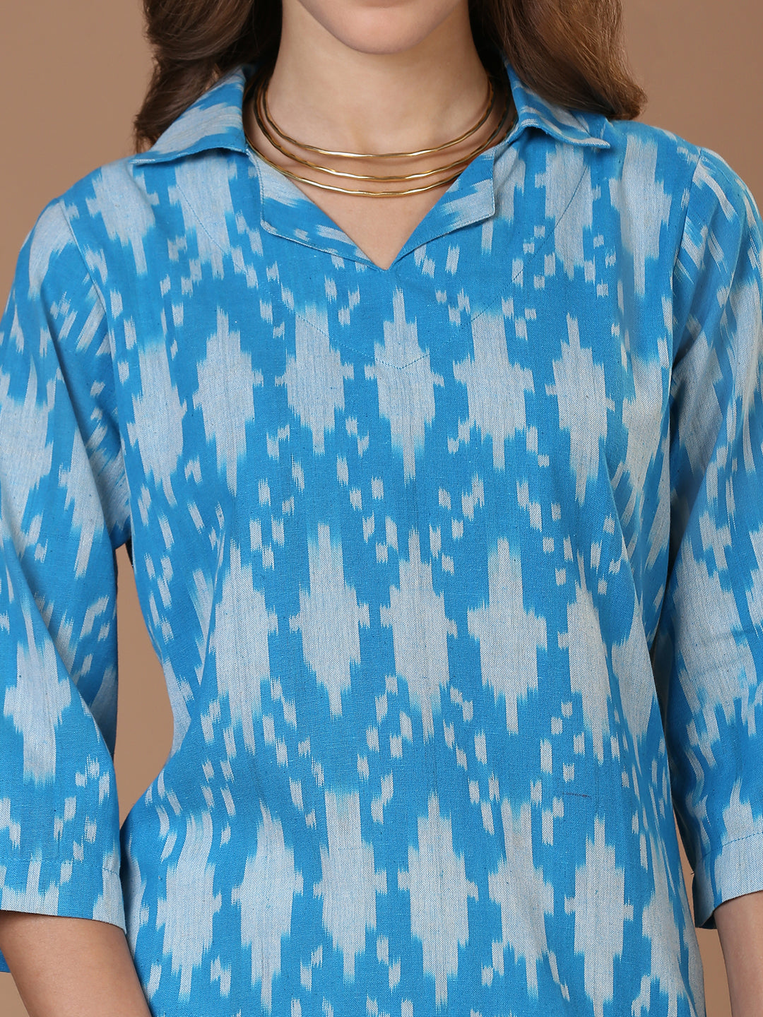Blue Ikat Kurta