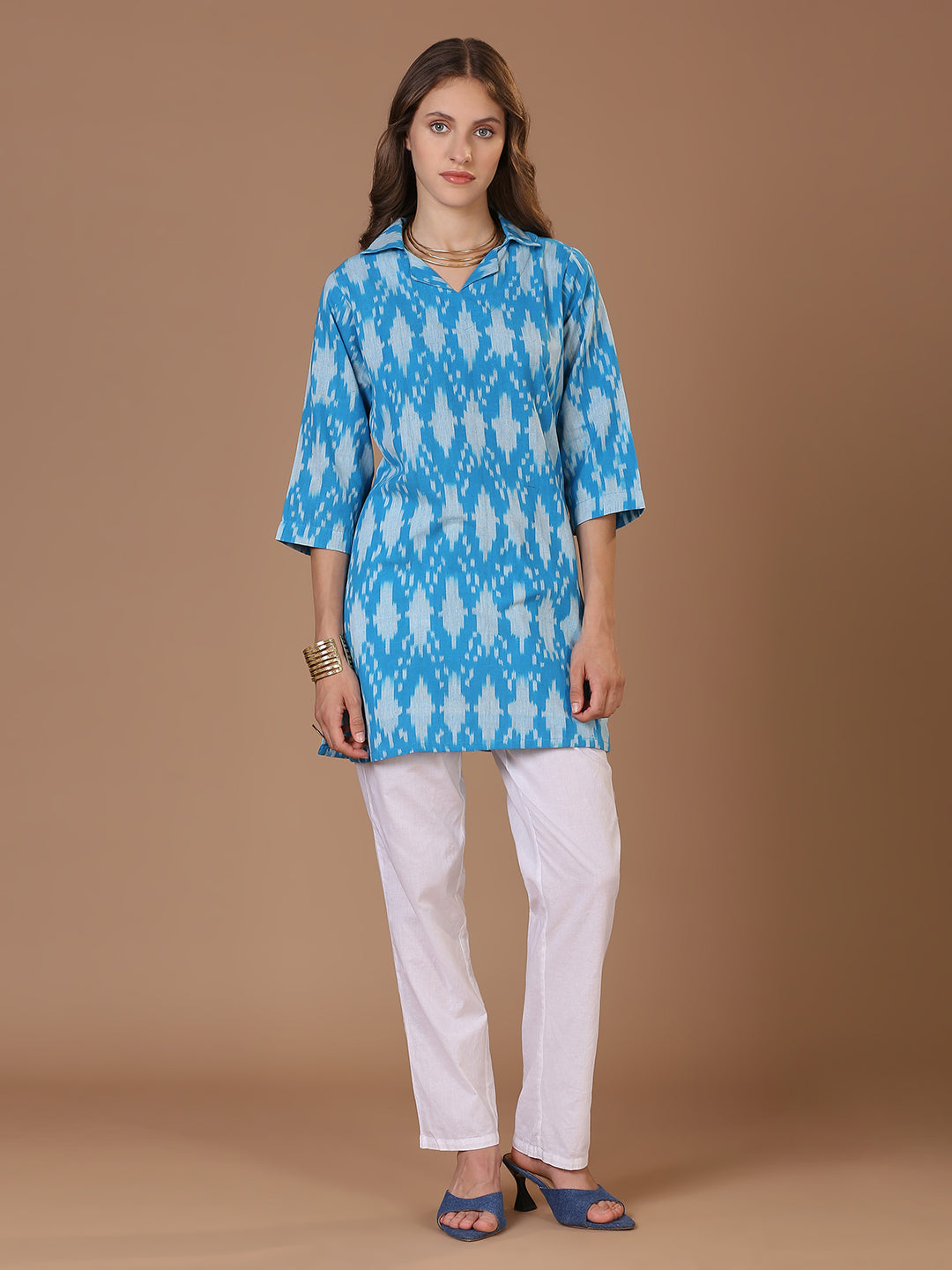 Blue Ikat Kurta