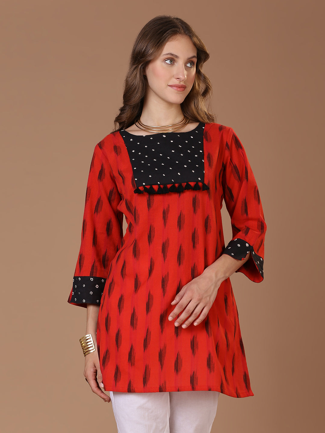 Red Ikat Kurta