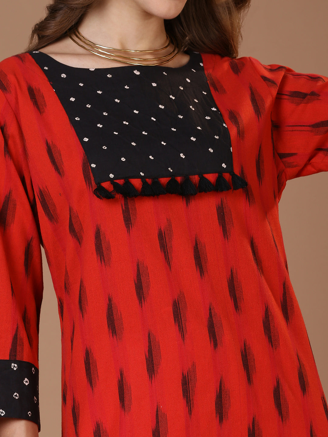 Red Ikat Kurta