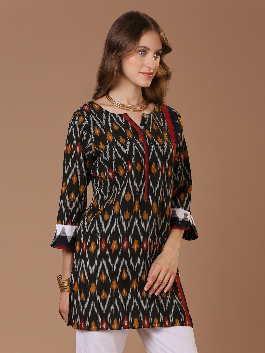 Black Ikat Kurta