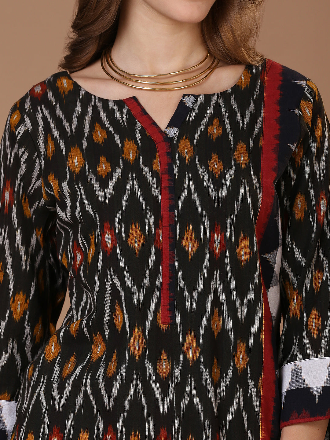 Black Ikat Kurta