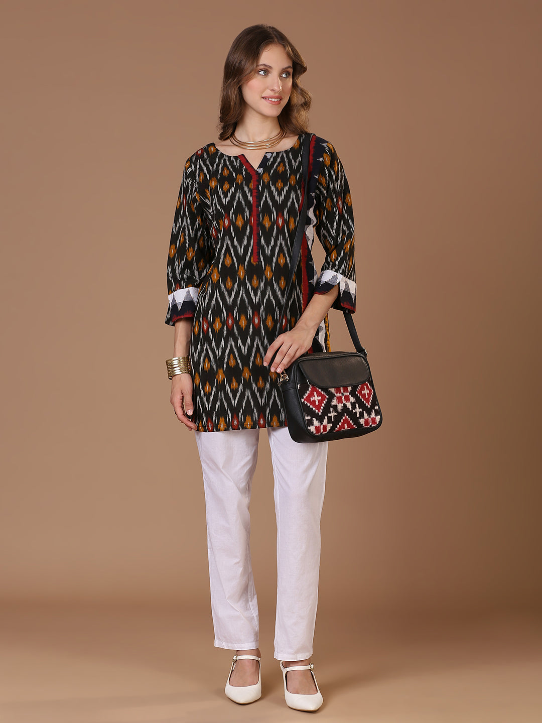 Black Ikat Kurta