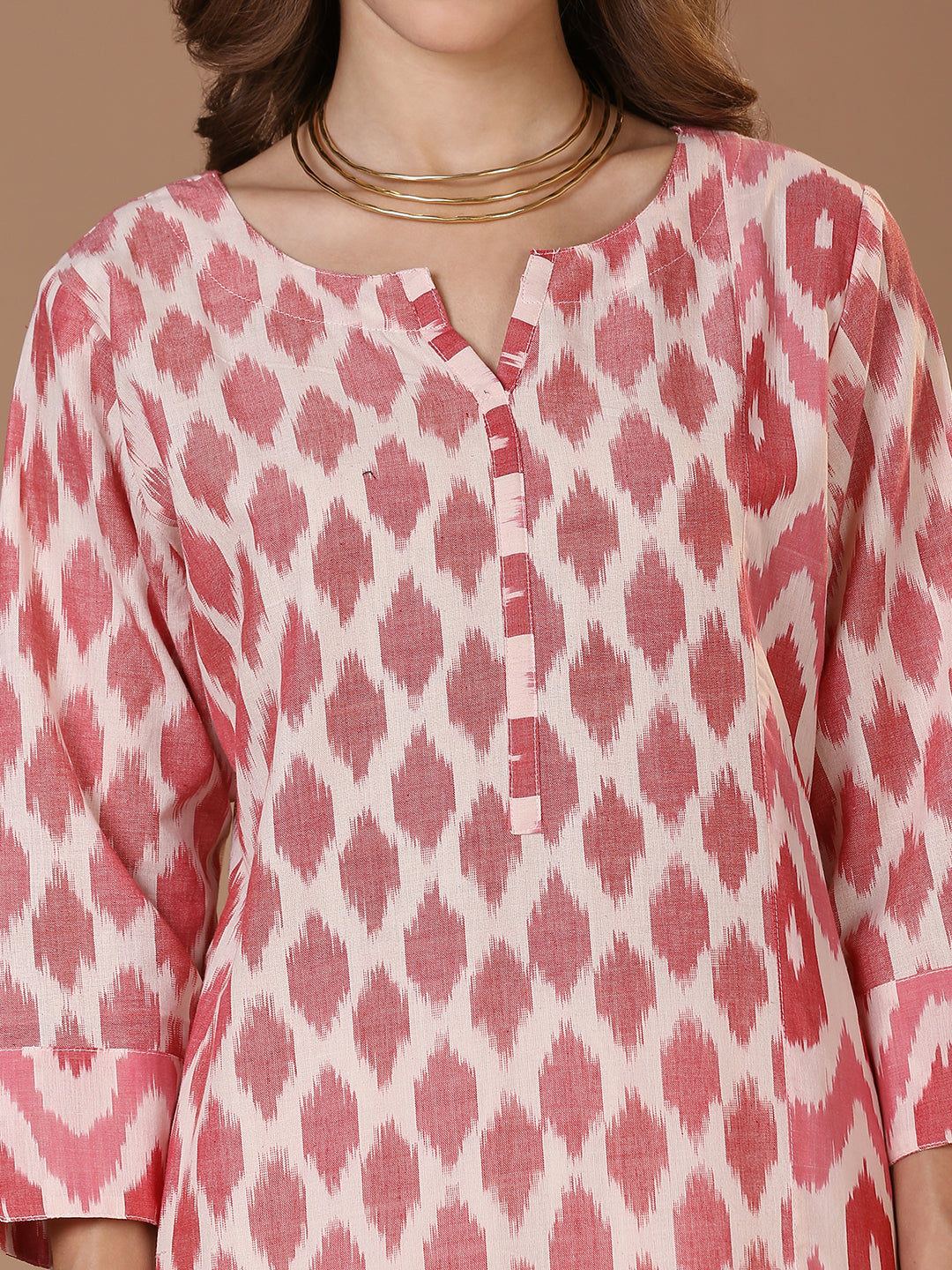 Pink Ikat Kurta