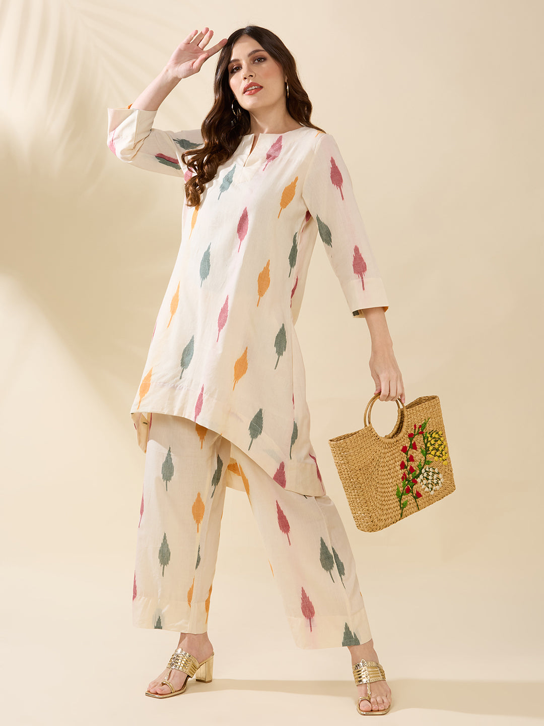 White Ikat Coord Set