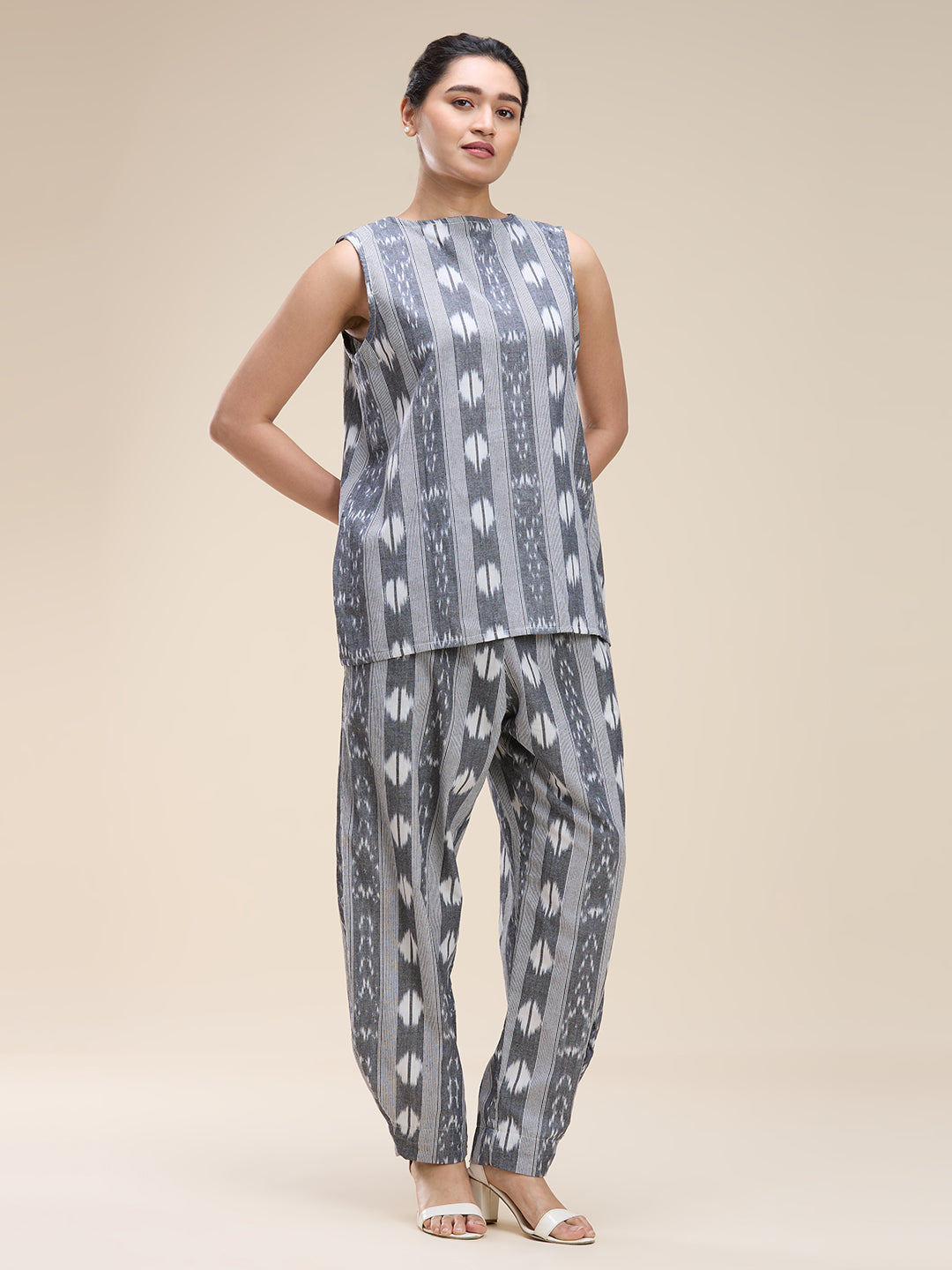 Grey Ikat Coord Set
