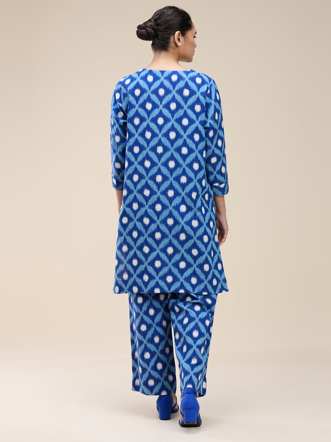 Blue Ikat Coord Set