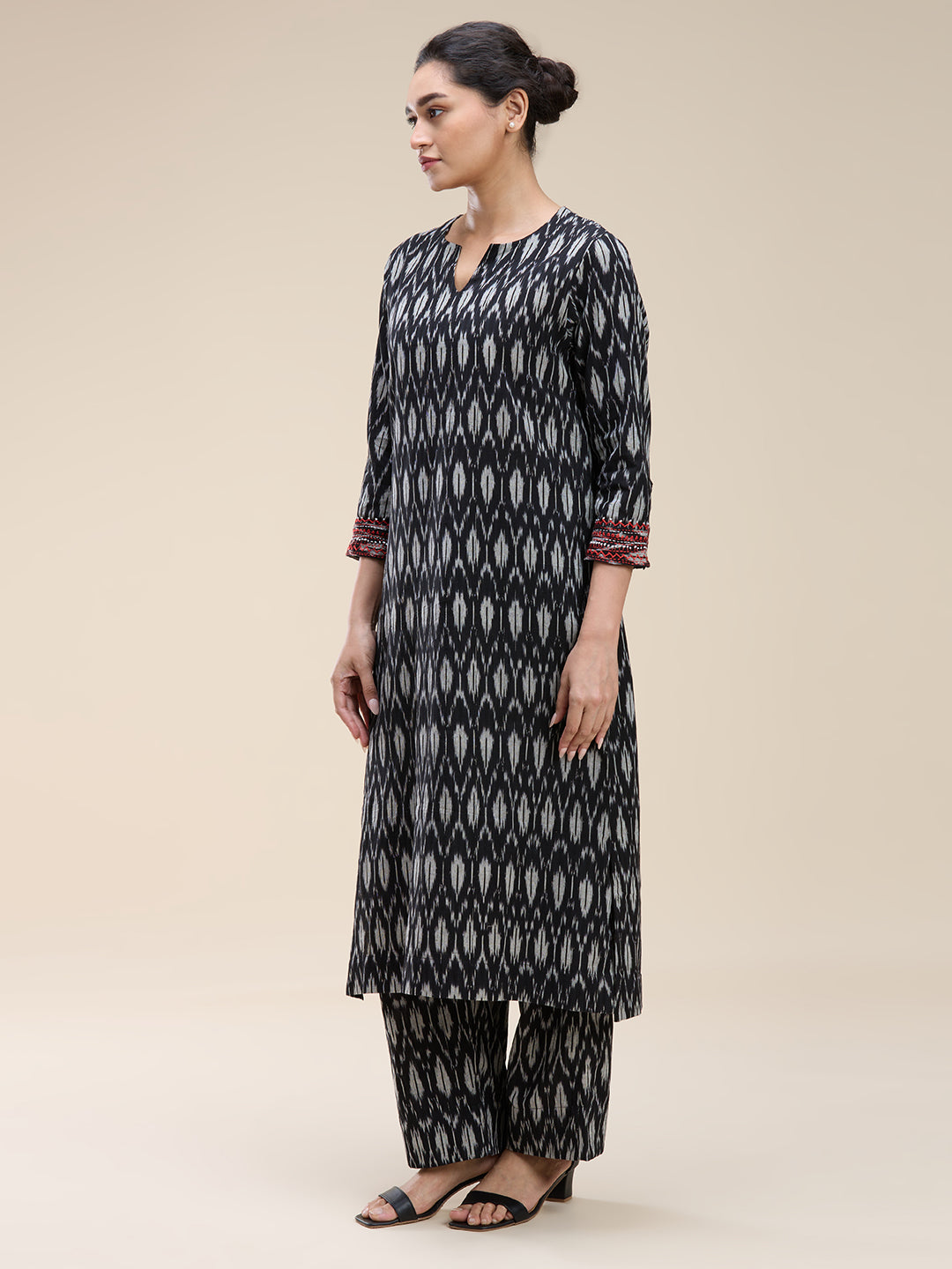 Embroidered Ikat Coord Set