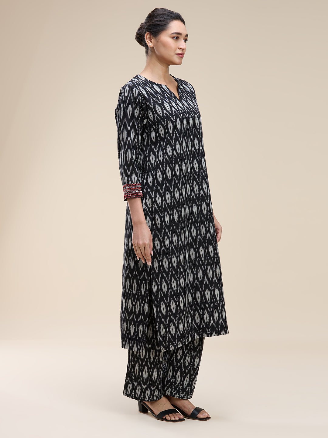 Embroidered Ikat Coord Set