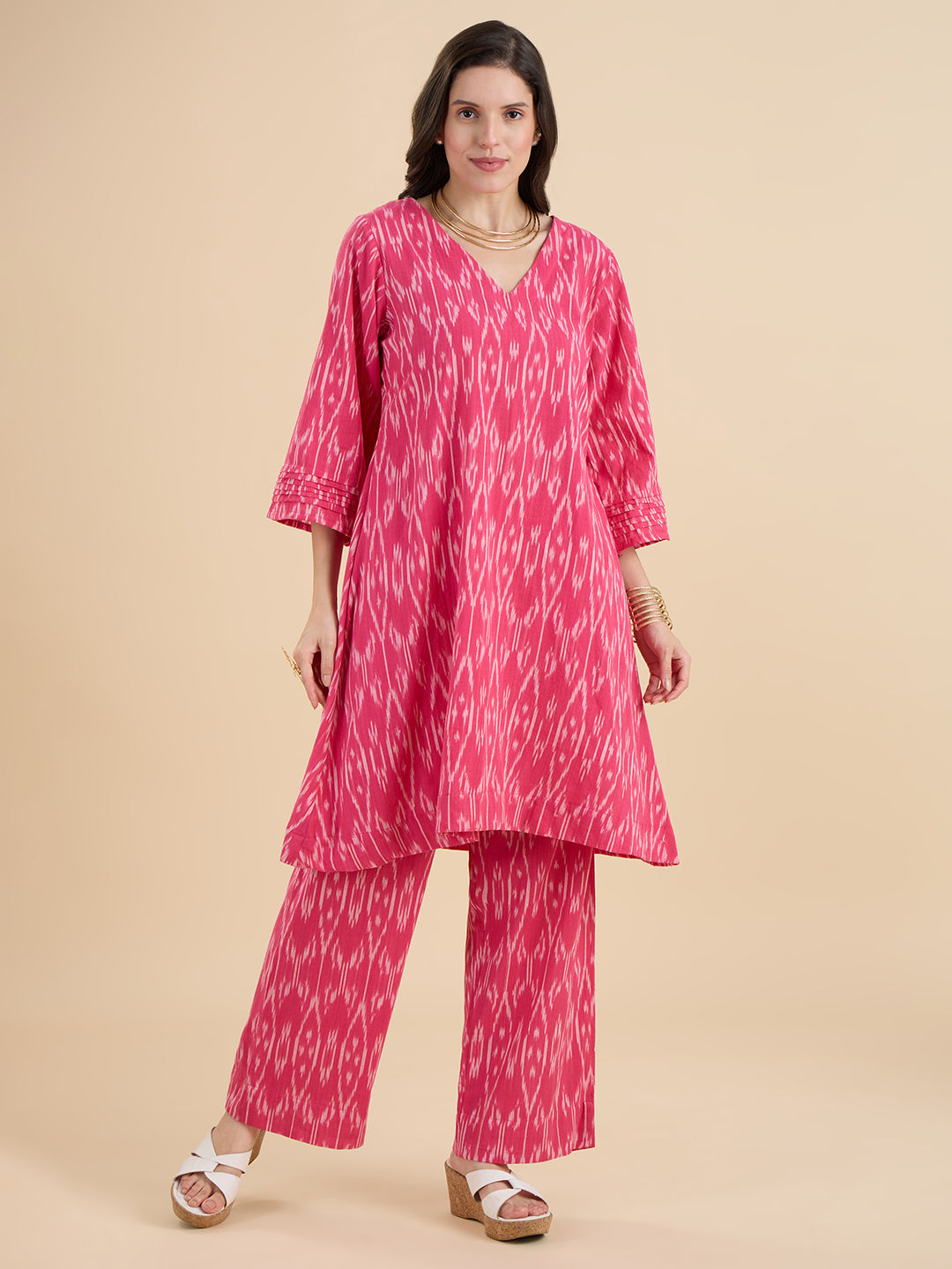 Pink Ikat Coord Set
