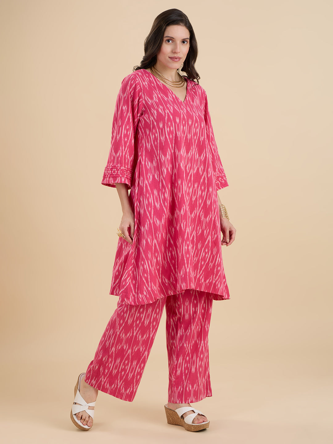 Pink Ikat Coord Set