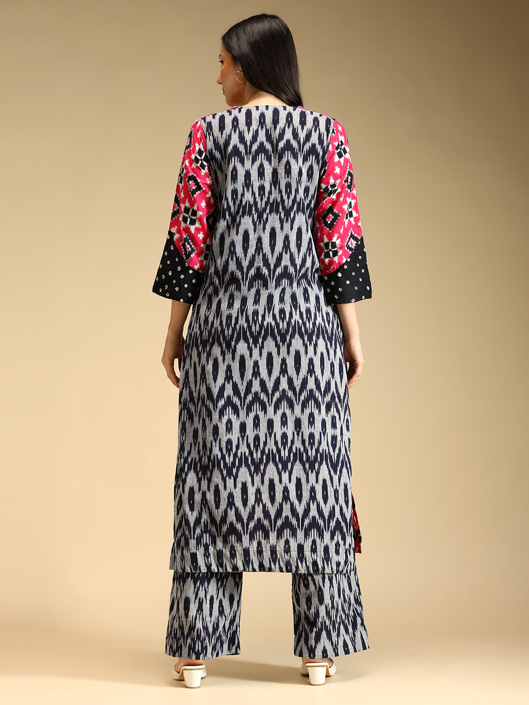 Pink Telia Rumal Ikat Coord Set