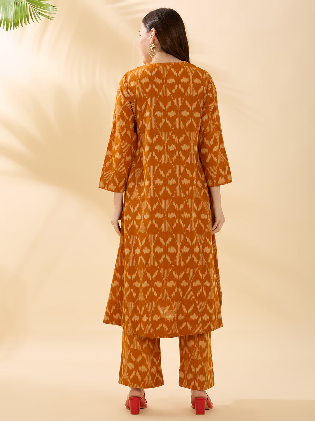 Mustard Ikkat Coord Set