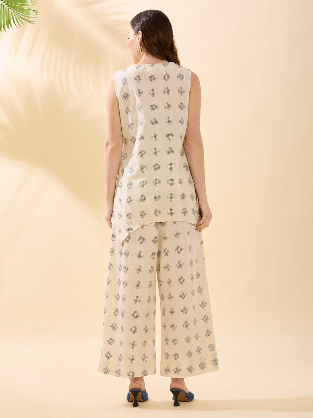 White Double Ikat Coord Set