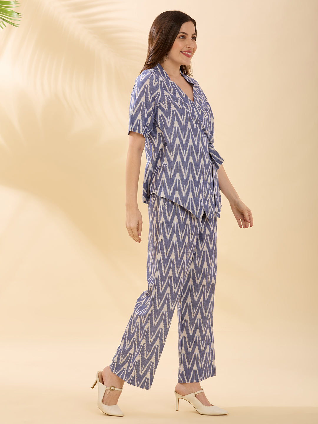Blue Chambray Ikat Coord Set