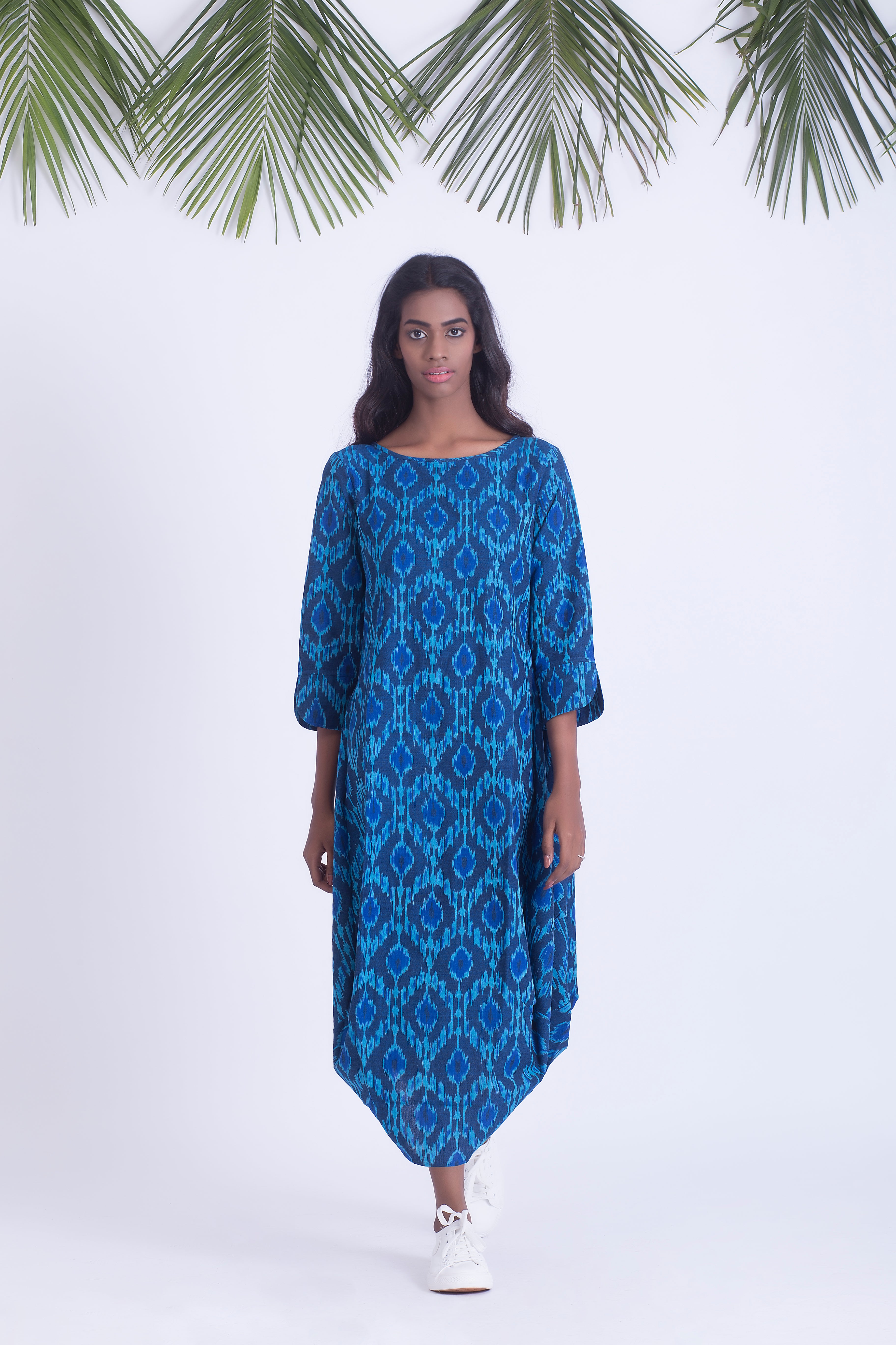 Ikat cowl dress